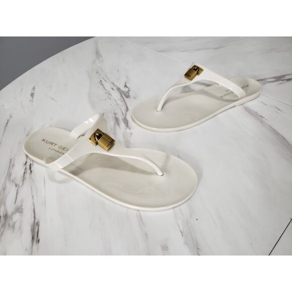 Kurt Geiger Brixton Jelly Sandal White Gold Lock‎ size 37 - Picture 1 of 7